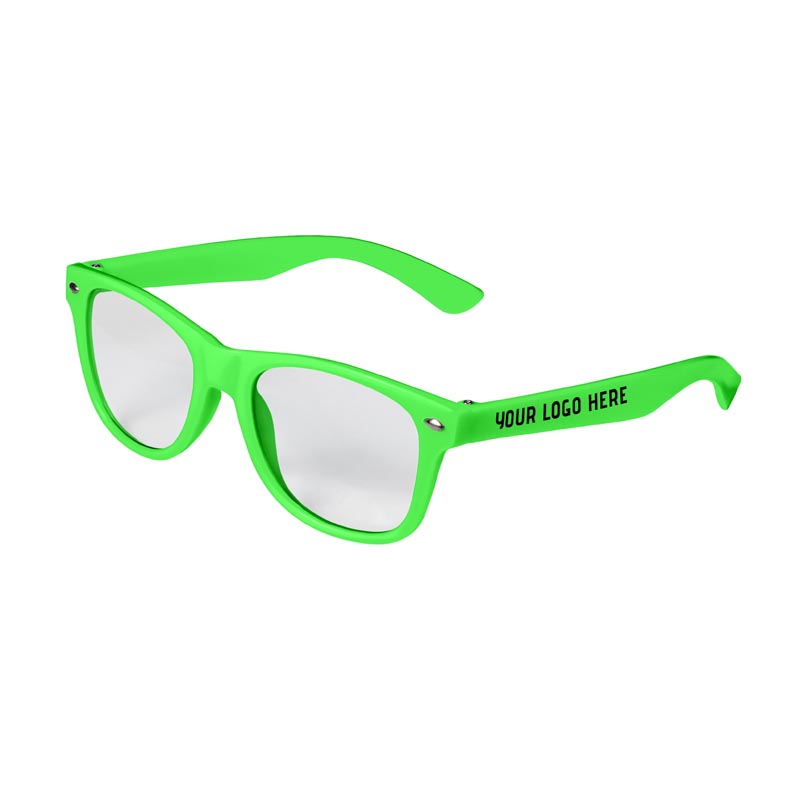 Kids Retro Clear Lens Sunglasses - Green