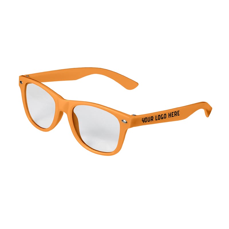 Kids Retro Clear Lens Sunglasses - Orange