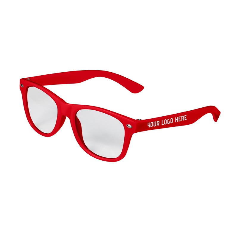 Kids Retro Clear Lens Sunglasses - Red