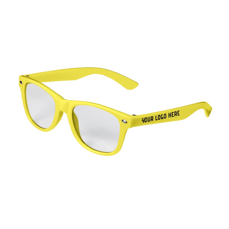 Kids Retro Clear Lens Sunglasses - Yellow