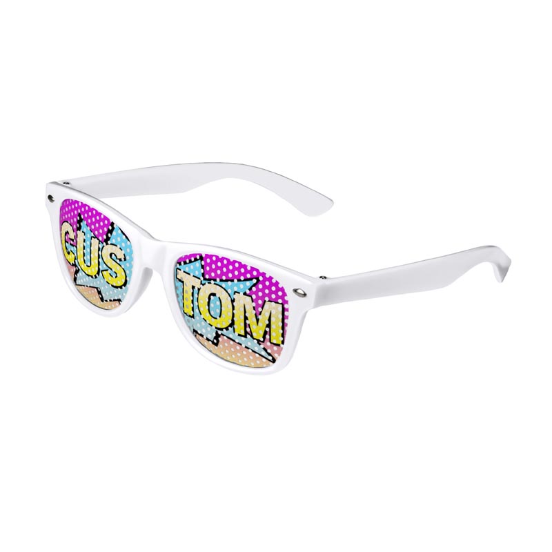 Custom White Frame Plastic Sunglasses