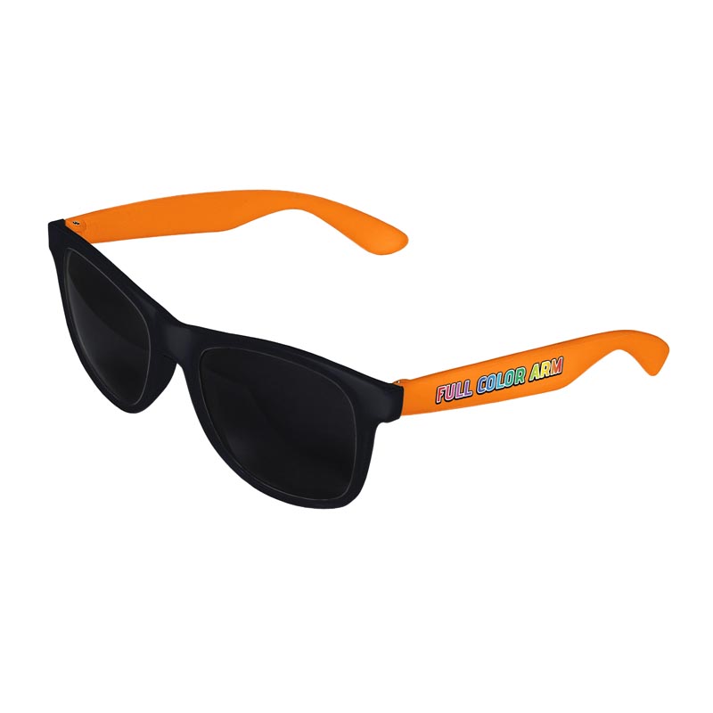 Retro 2 Tone Tinted Lens Sunglasses - Black Front / Orange Arms