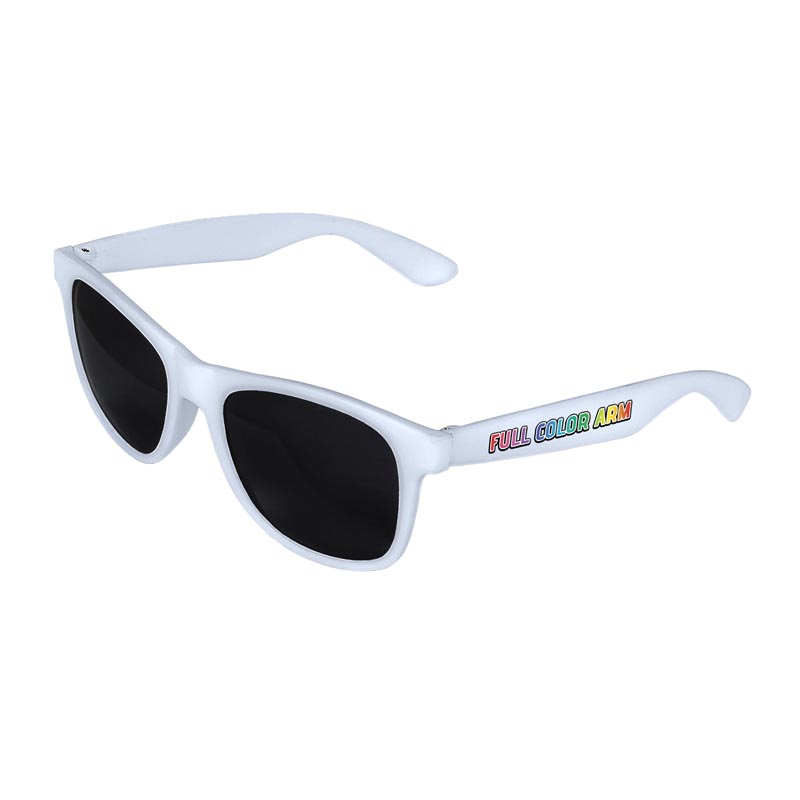 Retro 2 Tone Tinted Lens Sunglasses - White Front / White Arms