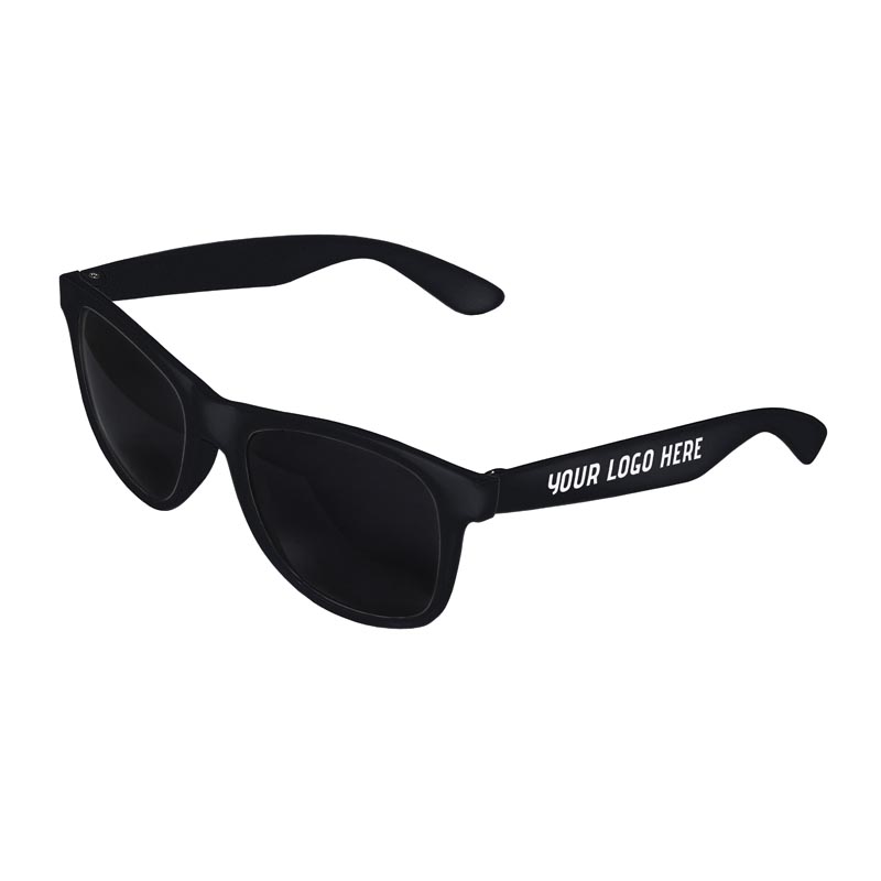 Retro 2 Tone Tinted Lens Sunglasses - Black Front / Black Arms