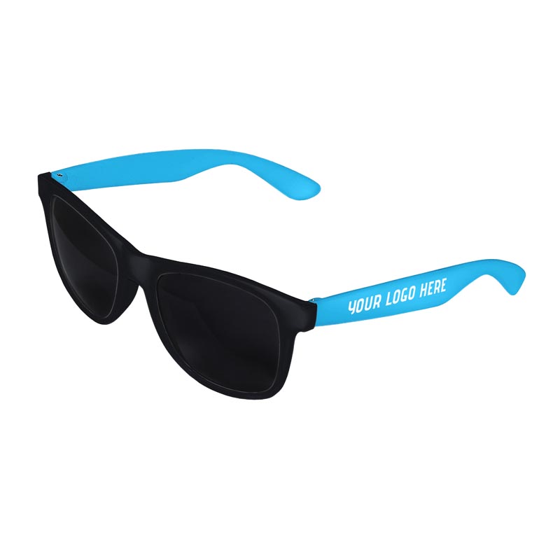 Retro 2 Tone Tinted Lens Sunglasses - Black Front / Blue Arms