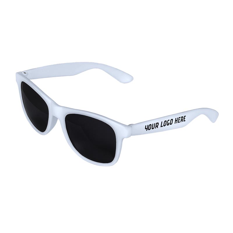 Retro 2 Tone Tinted Lens Sunglasses - White Front / White Arms