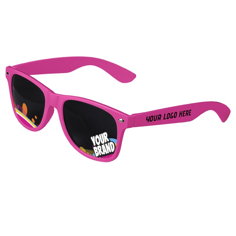 Direct-To-Lenses Custom Printed Tinted Lenses Retro Sunglasses - Pink