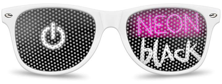 Neon Black Power Logo Lenses